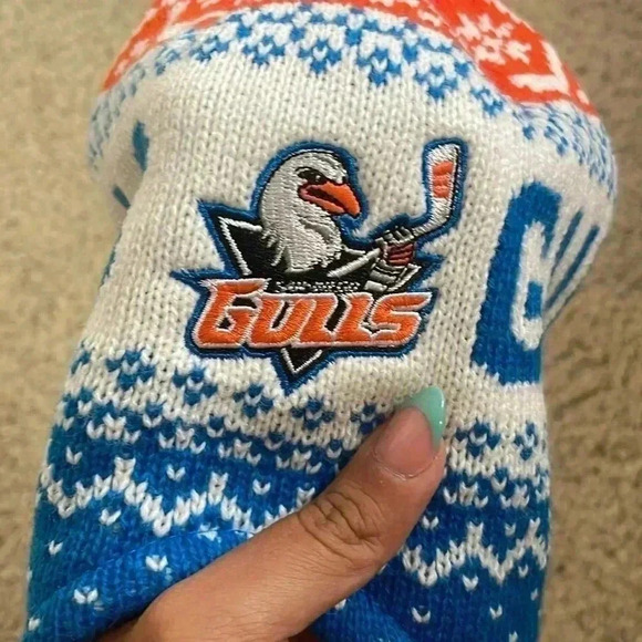 San Diego Gulls Hockey Team AHL Knit Beanie Winter Laplander Hat - Picture 3 of 6